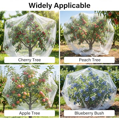 10ftx10ft Large Fruit Tree Netting Cover Zipper Drawstring Garden Pest Mesh - size: 10x10Ft