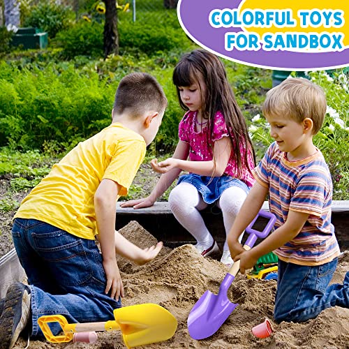 Kids Garden Tool Shovels Toys, 16" Long Kids Beach Spades Sand Shovels Toys for Adults Gardening Tools Garden Kit Travel Sandbox Toy Sturdy Snow Scoop Durable Wood Handle Spade for Digging Sand Snow - color: Yellow