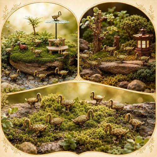 Civaner 50 Pcs Mini Brass Goose, Small Goose, Mini Metal Animals Statue - style: Goose