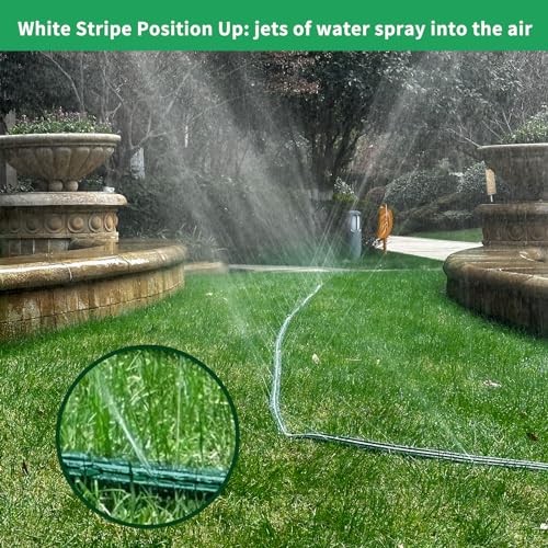 Watoo 2026 Sprinkler Hose & Soaker Hose for Yard - 50 FT Reinforced Flat Garden Hose with Holes, Heavy Duty No-Kink Lawn Irrigation Hose (Includes Stakes, High Pressure Spray) - size: 50FT