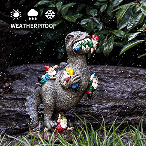SOWSUN 14" Garden Gnomes Statue Dinosaur Outdoor Decor Gifts for Women - size: 14“ Dinosaur