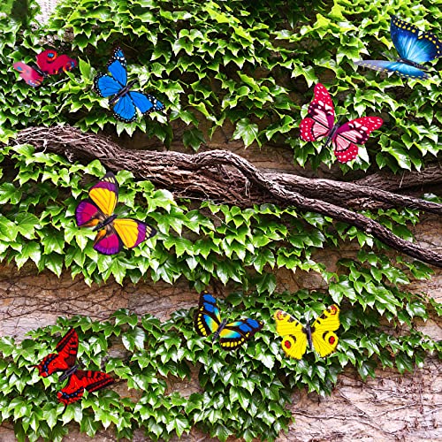 VGOODALL 50 PCS Butterfly Garden Decorations, 11.8 Inch Butterfly Stakes - style: Colorful