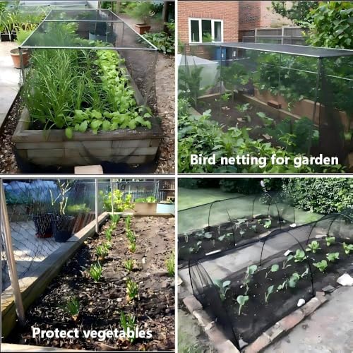 Bird Netting 15x15 FT Heavy Duty 1/2 Inch Mesh Garden Netting - size: 15x15 FT