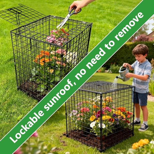 Metal Plant Cages for Outdoor Plants, Garden Cloches for Plants 4 Pack - color: 4 PCS