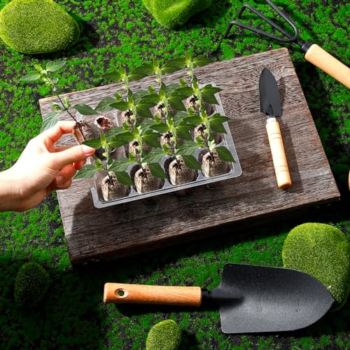 SiliFine 6 Pack Seed Starter Tray with 72 Pcs Peat Pellets, Seeding Starter Kit (72 Cells Total Tray) with Humidity Dome, Soil Plant Germination Tray Kit for Flower Vegetable(Black, Green) - color: Black, Green