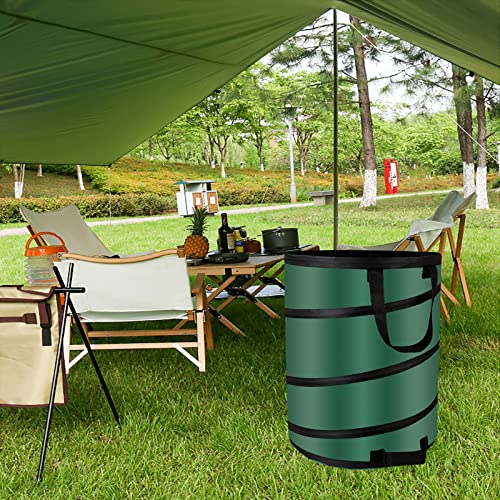 Camping Trash Can, Pop Up Collapsible Garbage Can, 10 Gallons, Foldable Recycle Bin Made of 600D Oxford Cloth for Gardening, Camping and Home Storage (Green) - size: 1 Count (Pack of 1)