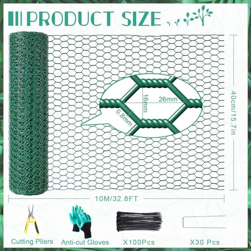32.8ftx16In Plant Protectors from Animals,Plant Cages for Outdoor Plants - size: 32.8Ft x 16In