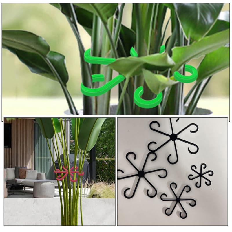 Toyvian 12Pcs Plant Stem Support Holders Floral Support Clips for Climbing Plants Garden Organization Stem Organizer Reusable Holders 5.39X5.39X0.11In