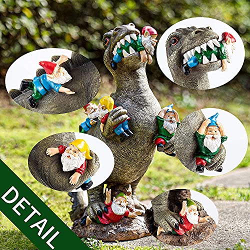 SOWSUN 14" Garden Gnomes Statue Dinosaur Outdoor Decor Gifts for Women - size: 14“ Dinosaur