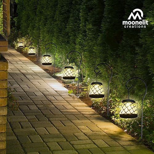 MCSSLNT Solar LED Stake Lantern with Shepherd Hook, Waterproof Solar-Powered Lighting, Decor for Gardens, Pathways & Patios - style: Lantern With Shepherd Hook