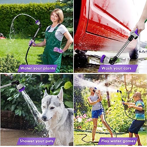 RESTMO Heavy Duty Metal Hose Wand, Watering Wand for Garden Hose - color: Purple