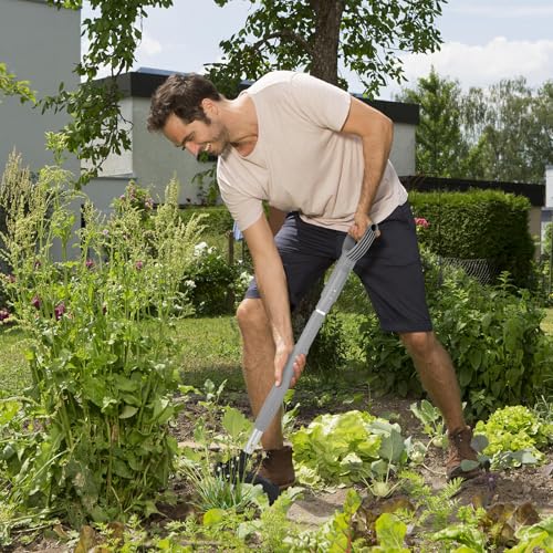 39 Inch Weed Puller Tool,Stand Up Weed Puller Tool with Long Handle,4-Claw Steel Head Design, Roots Remover for Garden & Lawn Care,Weeder Root Without Bending for Dandelion Gardening Yard Patio(Grey)