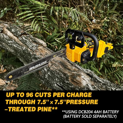 2-IN-1 Cordless 10-Inch Pole Saw & Chainsaw Compatible with DEWALT 20V MAX* Battery, Total Reach of Max 14.5ft, Electric Pole Saw for Tree Trimming Pruning (Tool Only-Battery & Charger not included)