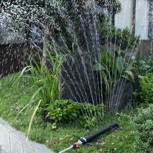 Strongway Turbo Oscillating Adjustable Sprinkler, 18 Nozzles, 35 Ft. Diameter Coverage, 3/4 in. Connection, Adjustable Width and Range, Rectangular Pattern, for Lawn, Garden and Yard