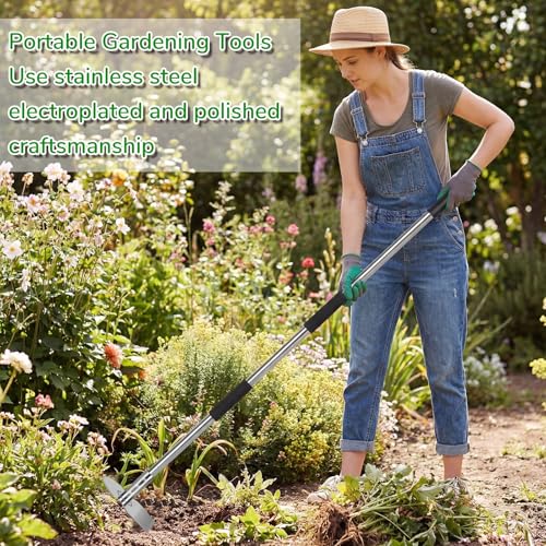 Garden Tools,Weeder Tool,63" Weed Puller Tool with Long Handle,Easy Weeding Without Bending or Squatting Down,Weeding Tools Suitable for Farm Planting,Gardening(Silver 12 Claws)