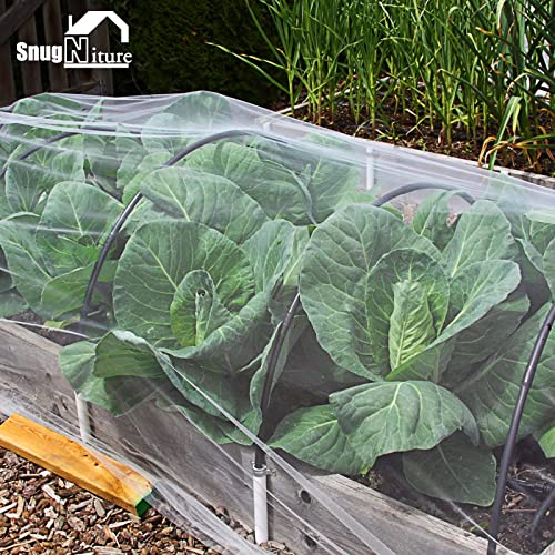 SnugNiture Garden Netting, Ultra Fine Mesh, 10x50FT, White, Easy to Install - size: 10X50FT