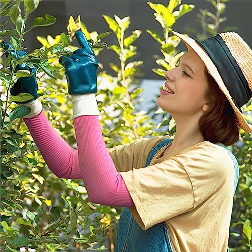 OriStout Cut Resistant Farmer Sleeves with Tumb Hole, Pink, 2 Pairs - color: Pink (2 Pairs) - Long, size: One Size