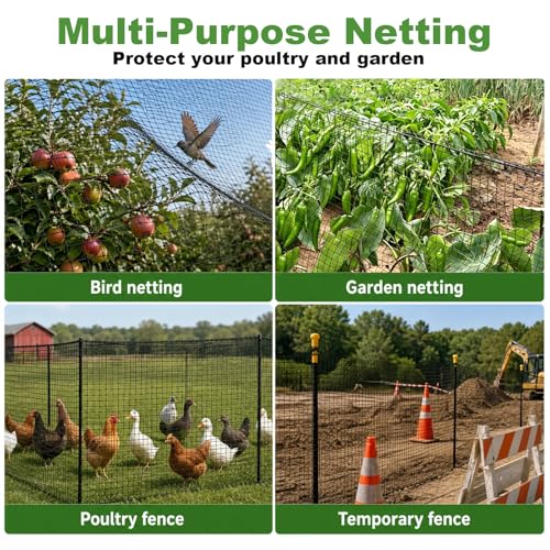 4x75FT Deer Fence Netting for Garden, 55GSM Plastic Mesh Temporary Fence - size: 4x75FT
