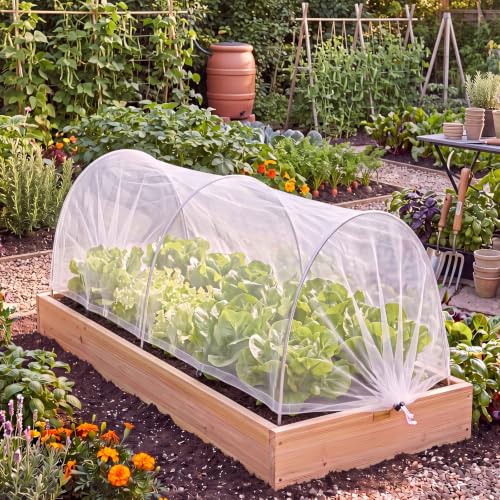 3 Pack Garden Bed Cover Row Accelerator Plants Cover,White,6.2ft - color: White, size: 6.2ft