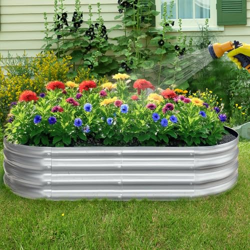 Galvanized Garden Bed kit for Vegetables/Herbs/Flowers (4X2X1) - size: 4X2X1