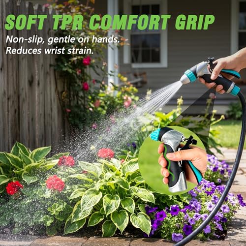 Heavy Duty High Pressure Hose Nozzle for Garden Hose with Rear Trigger Lock