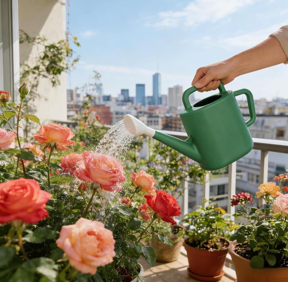 2 gal. Resin Watering Can, Green Lily