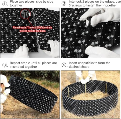 RooTrimmer Air Pruning Containers 60 Gallon 2P, Raised Garden Bed Large Tree Pos New Plastic Nursery Pot Fruit Vegetable Garden Grow beds (4 ft Diameter), Black - size: 60 Gallon-2P