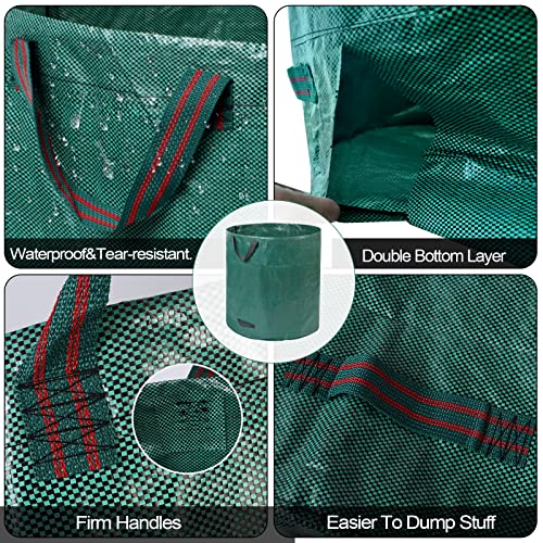 2 Pack 137 Gallons Reusable Yard Waste Bags Lawn Leaf Bags - style: 2pcs 137 gallons bags with double bottom