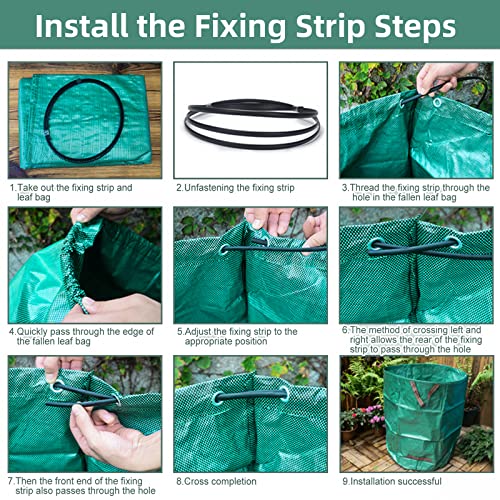 Leaf Bags, 2-Pack 72 Gallons Reusable Yard Waste Bags with 4 Handles