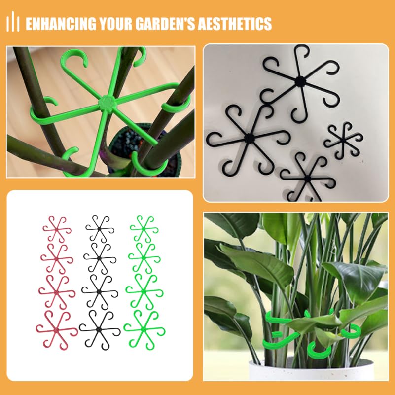 Toyvian 12Pcs Plant Stem Support Holders Floral Support Clips for Climbing Plants Garden Organization Stem Organizer Reusable Holders 5.39X5.39X0.11In