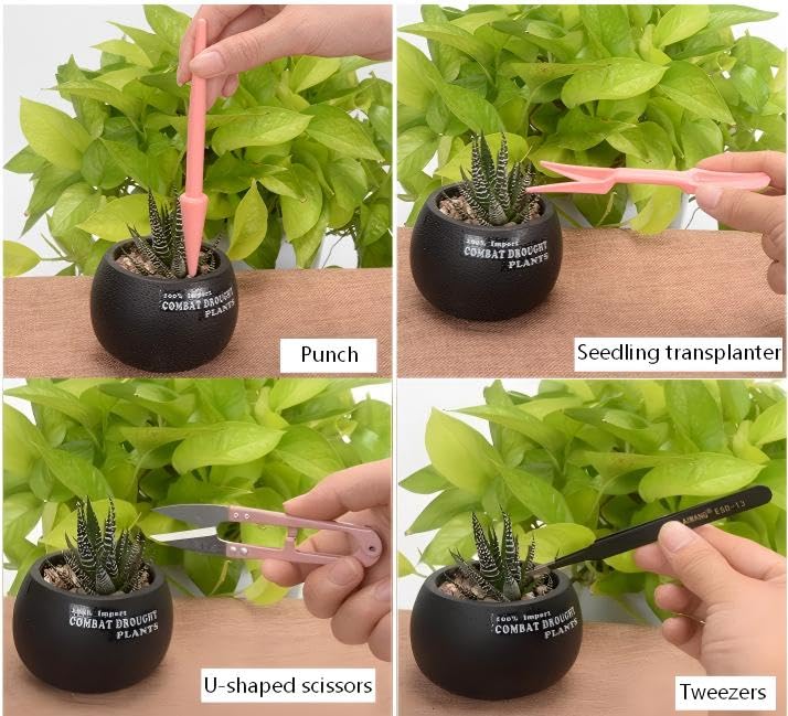 16 Pcs Mini Garden Hand Transplanting Succulent Tools Set, Miniature Planting Tool Kit, Small Gardening Tool for Indoor Succulent Bonsai, Potting, Cactus