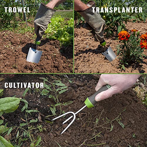 AMES 24450009 3-pc. Ergo Gel Grip Garden Tool Set with Hand Trowel, Transplanter & Cultivator - style: Trowel, Transplanter & Cultivator