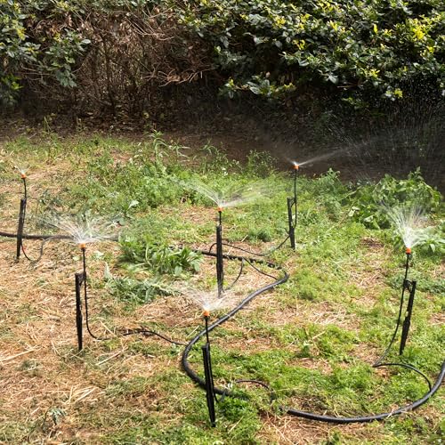 12-Set 180° Drip Irrigation Micro Sprinkler Head with 13" Stake - size: 12 Sets 180° Sprinkler Heads