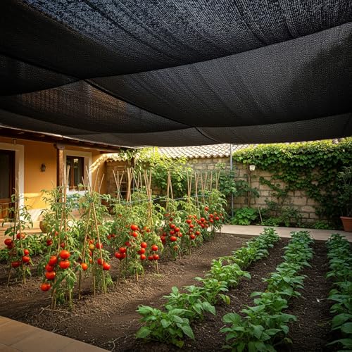 SUNNY GUARD Sun Shade Cloth, 10 x 14 FT Black HDPE Mesh - color: 90 SHADE-BLACK, size: 10 FT x 14 FT