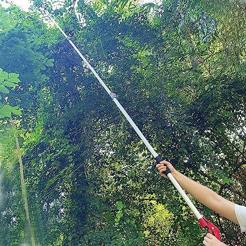 Telescopic Tree Trimmer 4.5-10 FT with 3 Section Length Adjustable, Cut and Hold Pruner, Pole Saw Extendable, Long Handle Fruit Picker, Branch Cutter, Clippers, Loppers