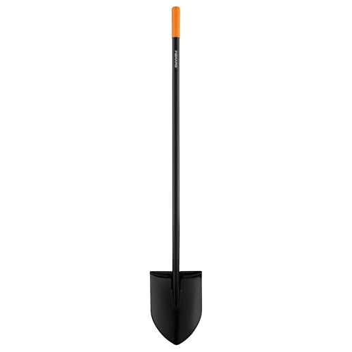 Fiskars 57" Garden Digging Shovel, Heavy Duty Steel Tool, Straight Handle
