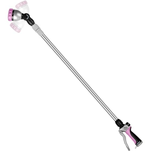 RESTMO Long Telescopic Watering Wand for Garden Hose, 36”-60” Garden Wand - color: Pink
