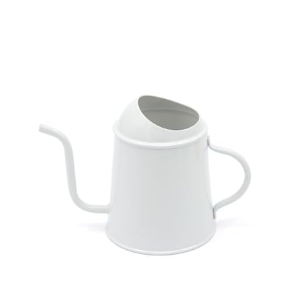 Tiny Montessori Metal Watering Can for Kids with Long Spout (White) - color: White