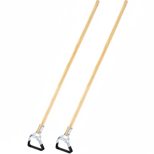 Threlaco 2 Pcs Weeder Cultivator, 54 Inch Wood Handle Stirrup Hoe Tools