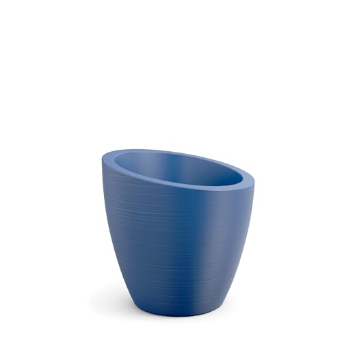 Mayne Modesto 20in Round Modern Planter, Neptune Blue - color: Neptune Blue, size: 20 Inch