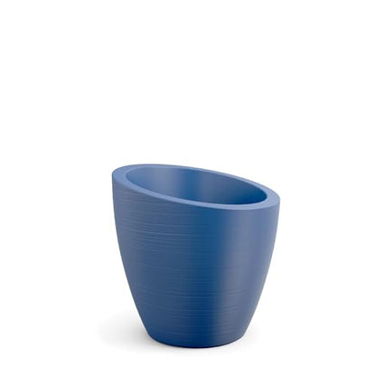Mayne Modesto 20in Round Modern Planter, Neptune Blue - color: Neptune Blue, size: 20 Inch