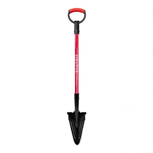 Root Shovel Garden Spade Shovel with Double Serrated Blades for Trenching, Digging,Planting,Metal Detecting,46 Inches