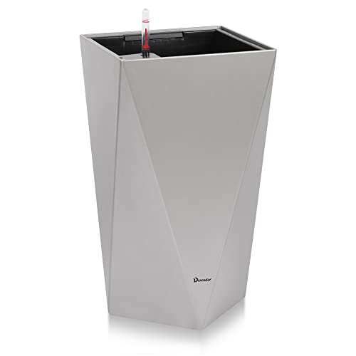 Dexceder 24 Inches Self Watering Tall Planter (Gray) - color: Gray, size: 24