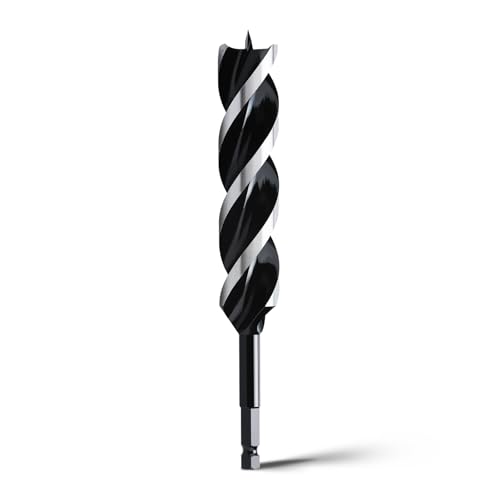 1-1/4" x 12" Auger Drill Bit for Soft and Hard Wood,Hex Shank - size: 1-1/4", style: 12"