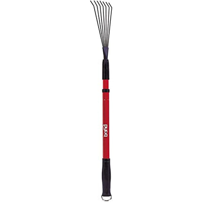 Bond Manufacturing LH013 Fan Rake with Telescopic Handle & Non-Slip Grip, Red