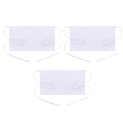 BOHARERS Waist Apron with 3 Pockets 3 Pack - White Waitress Server Short Apron - color: 3 Pack White