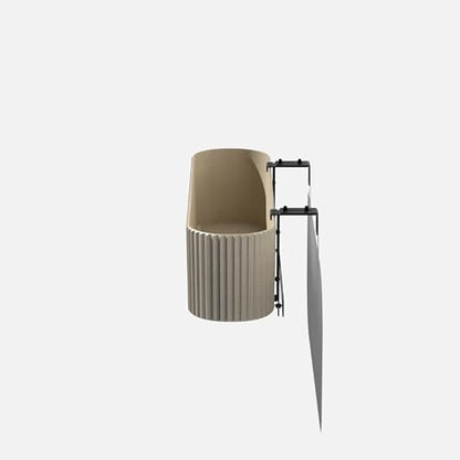 Veradek Demi Series Railing Planter - Round Window Box with Bracket - color: Sand, size: 36 inch