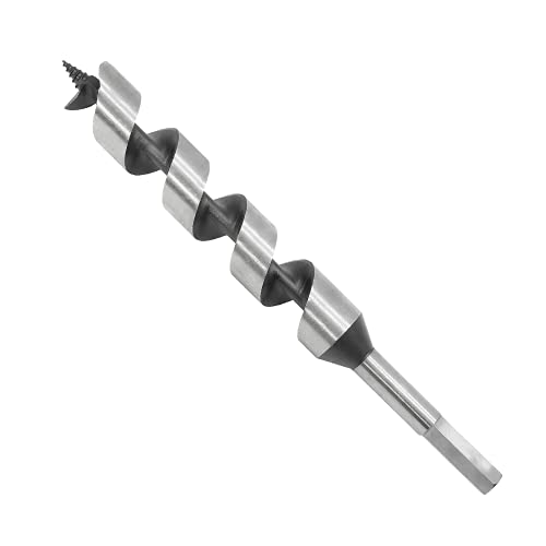 1 Inch Diameter Wood Auger Drill Bit, 9 Inch (230mm) Length Ship Auger Bit Wood Hole Cutter for Hardwood, Softwood - size: 1"x9"
