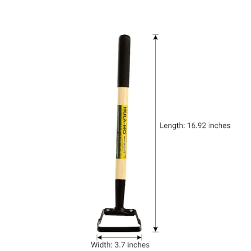 500W Hula-Ho Hand Weeder with Wood Handle & Rubber Grip - size: 14 Inches Wood Handle
