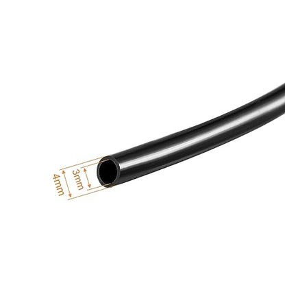 uxcell 33ft Drip Irrigation Hose PVC Vinyl Tubing, 1/8"(3mm) ID 4mm OD Black Water Hose - size: 33ft